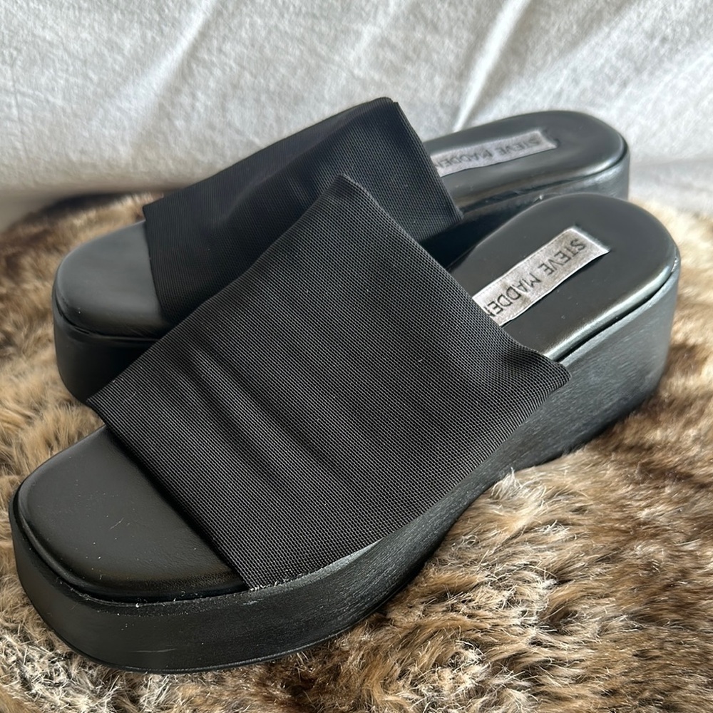 Steve Madden Black Women's Platform Sandals